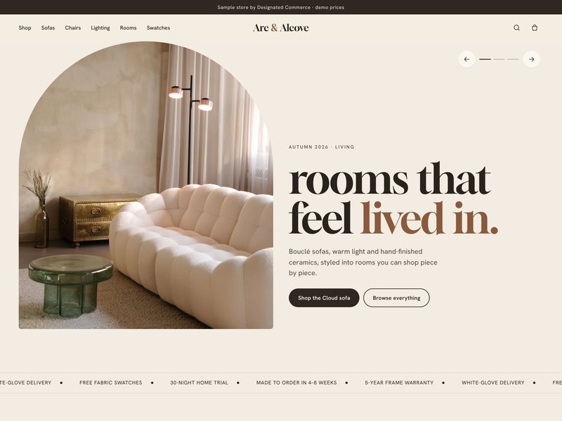 Arc & Alcove sample store
