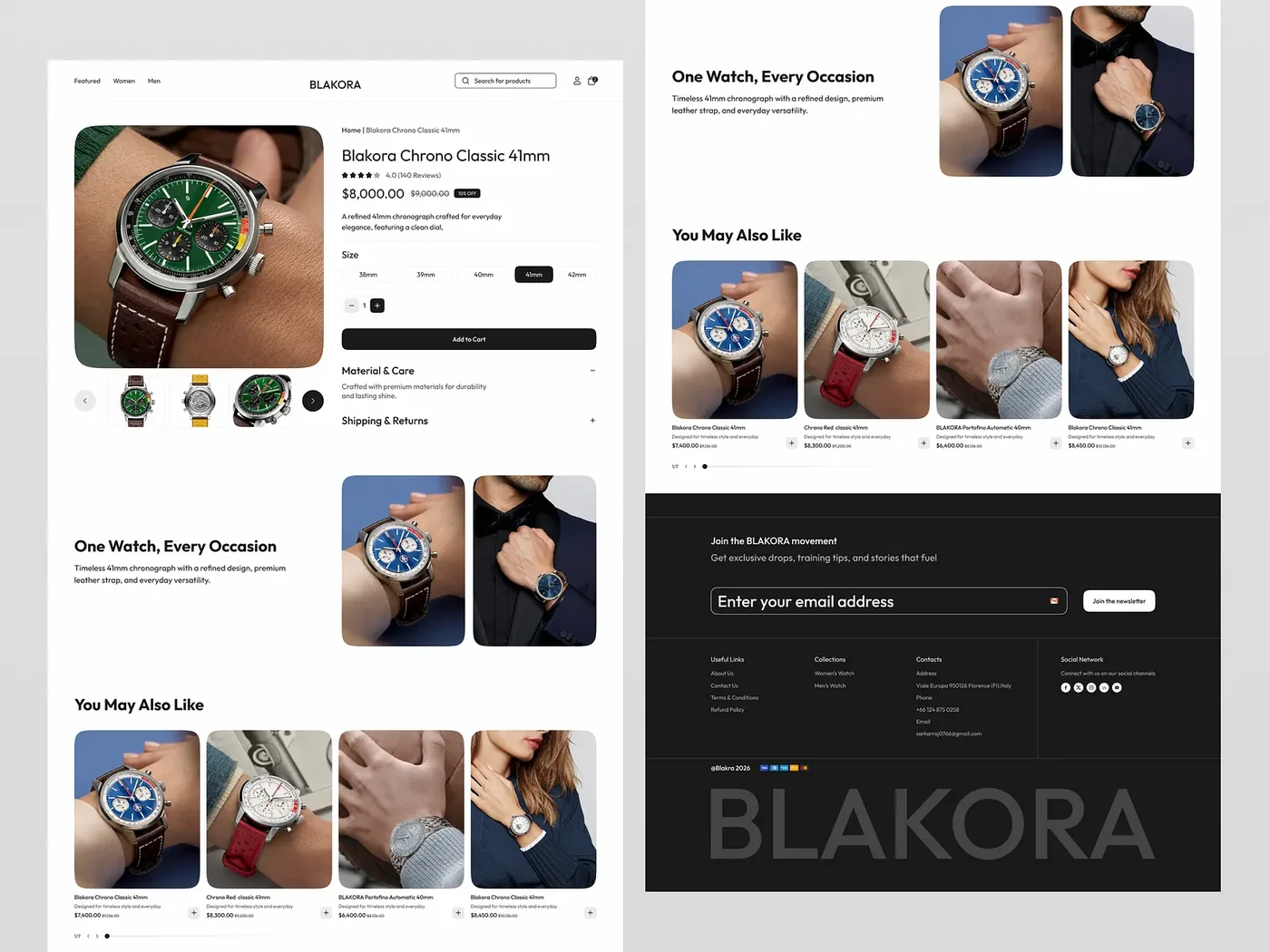 Premium watch storefront