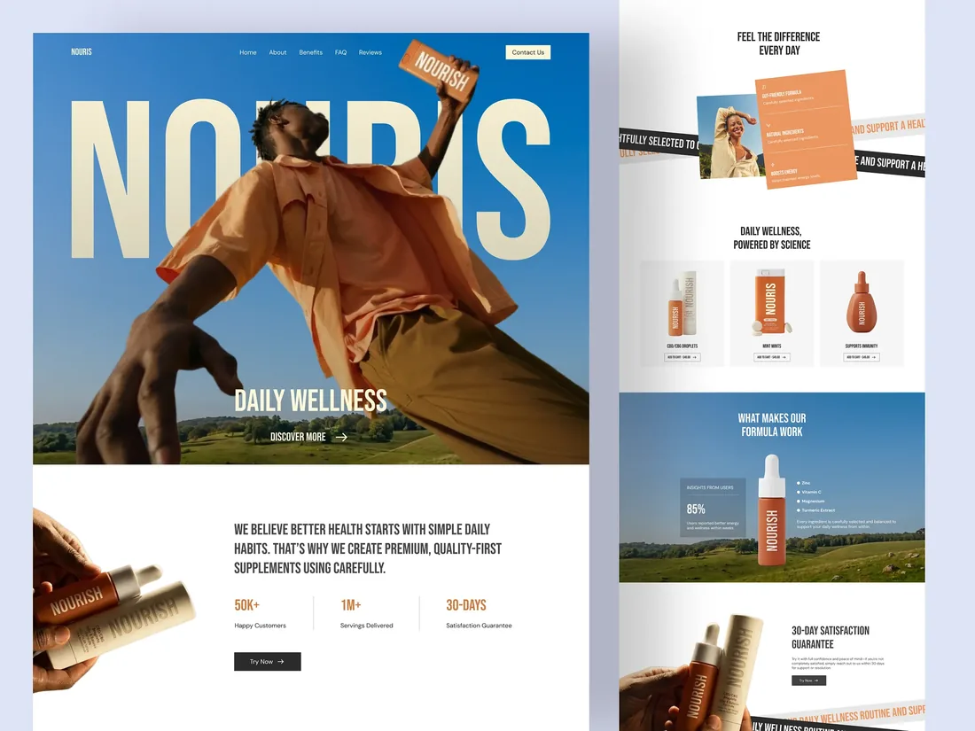 Daily wellness supplements storefront